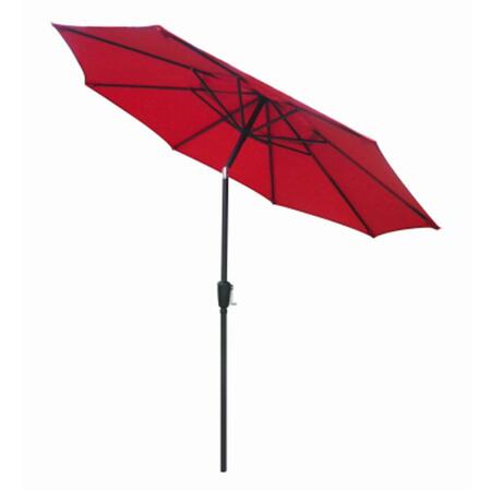 CALIFORNIA UMBRELLA ECO908D709-P81 Four Seasons Courtyard 9 ft. Red Steel Market Umbrella 199651